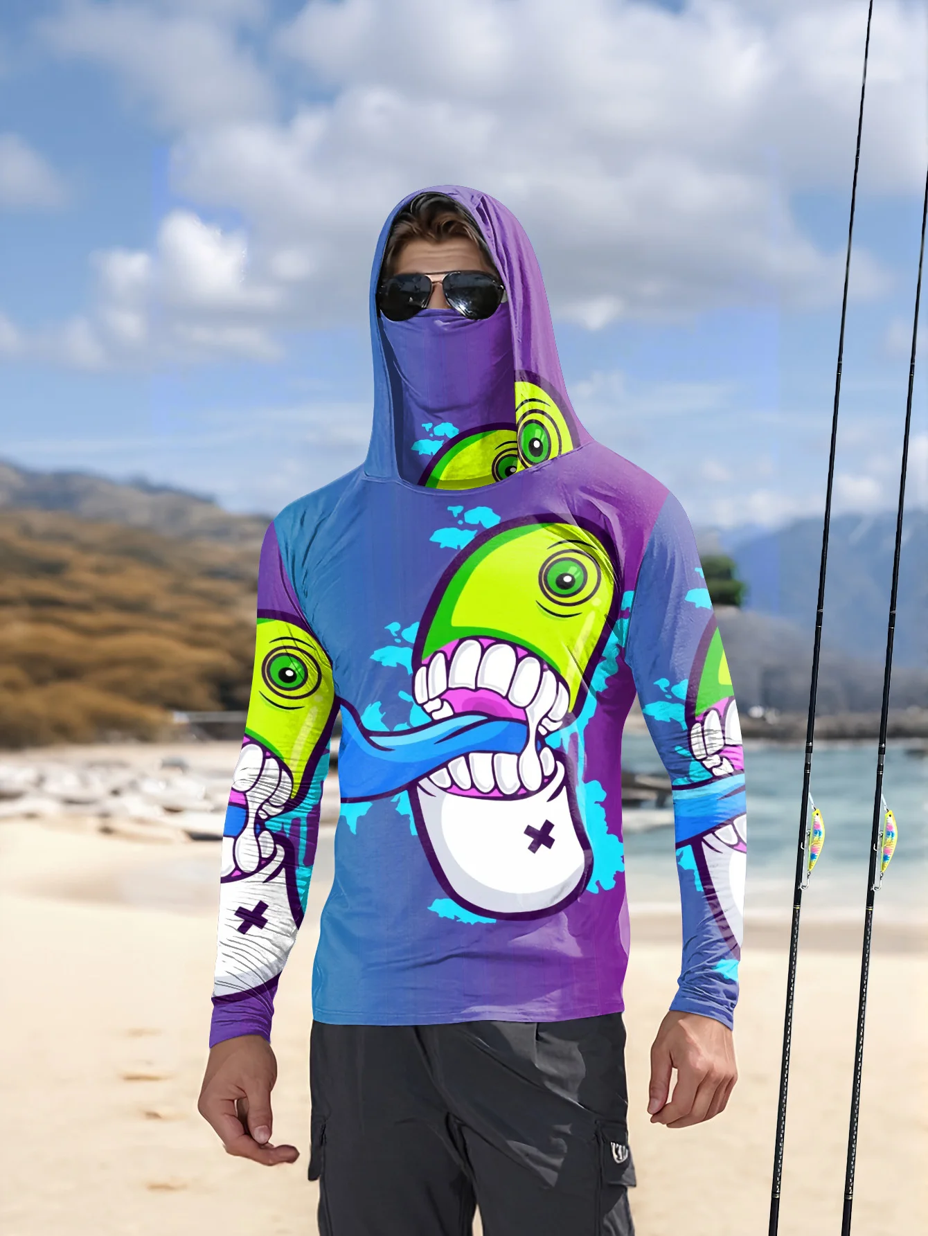 Мужская толстовка с капюшоном  – обзор и цена Fishing Mask Sun Protection